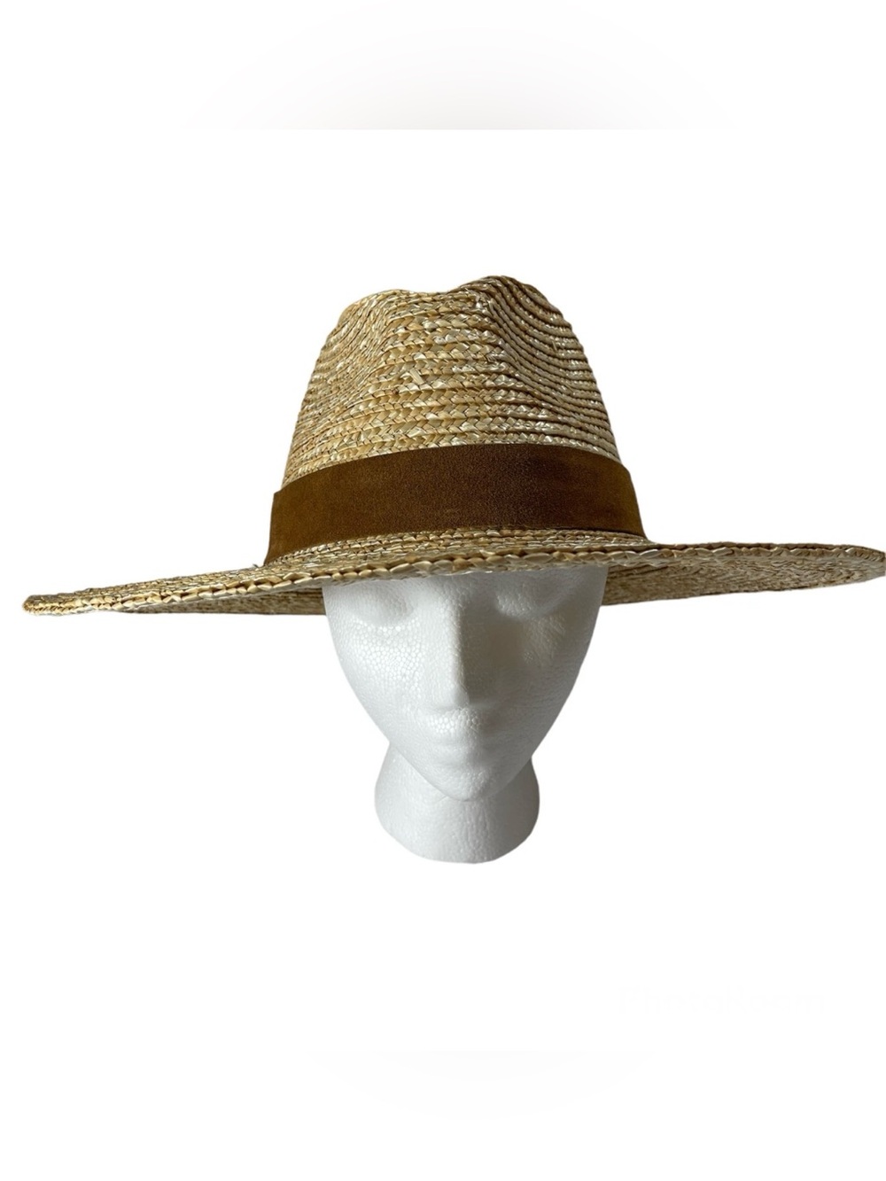 GIGI PIP Isla 100% Straw Fedora Hat All Natural Wide Brim Adjustable